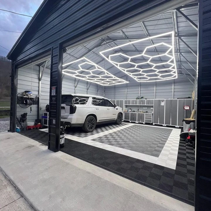 hexagon led lights garage